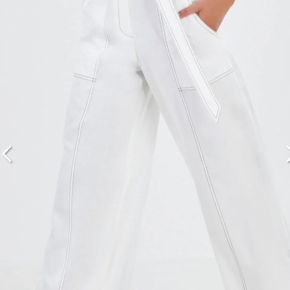 Cassandra Linen Wide-Leg Pant - OFF WHITE / Lg - Picture 5 of 8